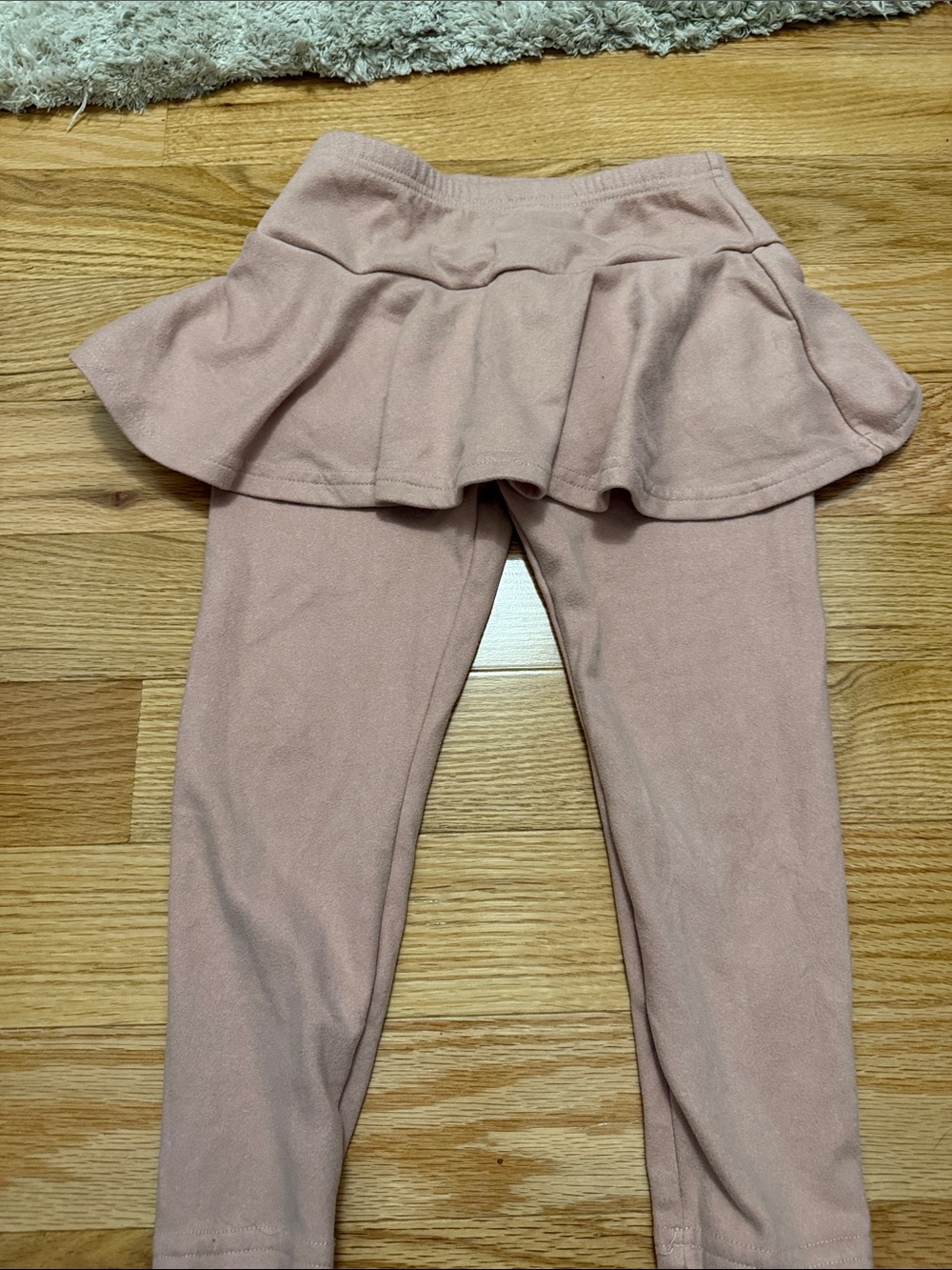 Girls' Pink fleece lined Skirted Leggings - Soft Stretch